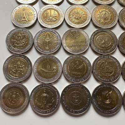 🌹外币初藏🌹🐯2025年第113场  每周二四六晚8️⃣点 接代拍 泰国10泰铢双色纪念币61枚大全套
