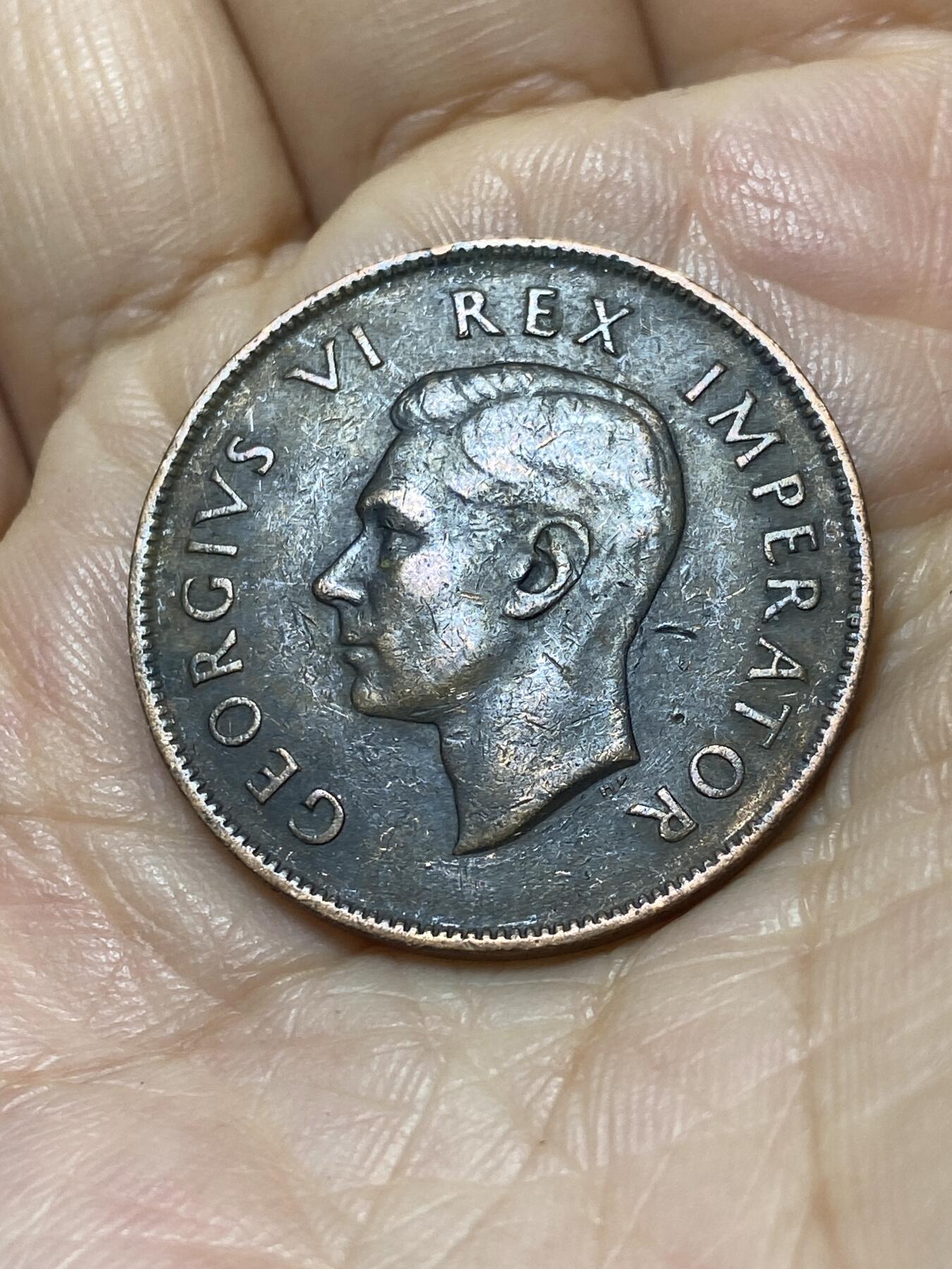 2025年第一百零七场(总第一百三十三场）外国好品散币(免佣金) 英属南非1944年1便士(乔治六世第一版)