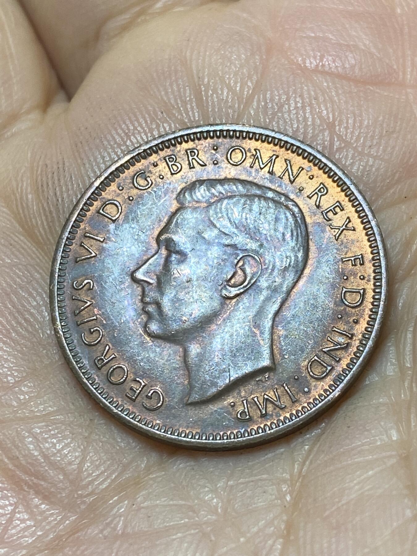 2025年第一百零七场(总第一百三十三场）外国好品散币(免佣金) 好品–澳大利亚🇦🇺1943年半便士(乔治六世第二版，m版墨尔本造)