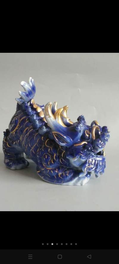 民国鎏金瓷麒麟，完整无损，镇宅辟邪，聚财，兴家，旺后，麒麟送子，吉祥神兽。 民国鎏金瓷麒麟，完整无损，镇宅辟邪，聚财，兴家，旺后，麒麟送子，吉祥神兽。