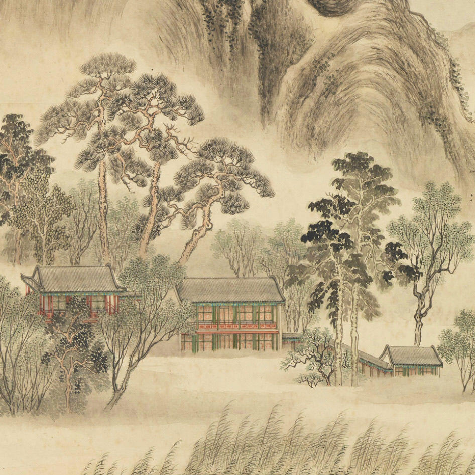 听雨轩 杂相专场（1） 清周鲲林钟盛夏山水图卷轴画