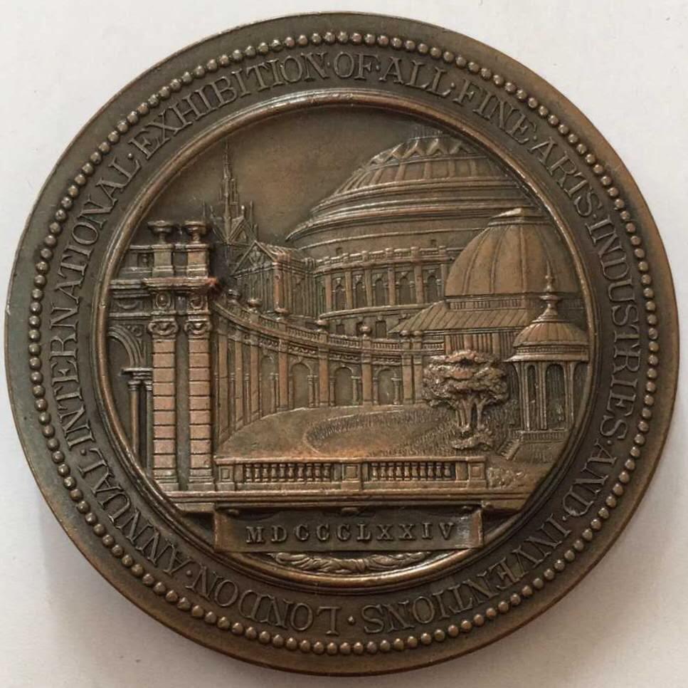 瓶子🏺第211期拍卖会  英国1874年爱德华王子建筑大铜章  英国建筑系章目录封面作品  52毫米  78.26克