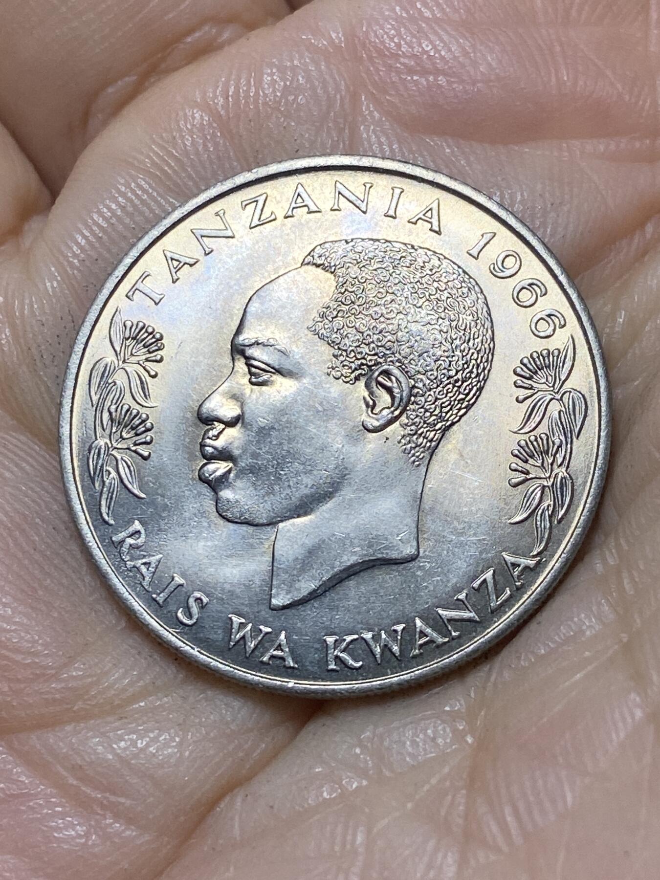 2025年第一百零七场(总第一百三十三场）外国好品散币(免佣金) 好品–坦桑尼亚🇹🇿1966年1先令(独立后第一套首发年)