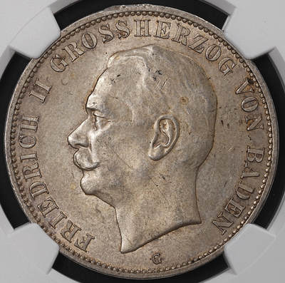 修遠堂世界钱币第八十八期 - NGC MS63 1913年巴登5马克大银币 少见年份 克劳斯目录63分价900美金 