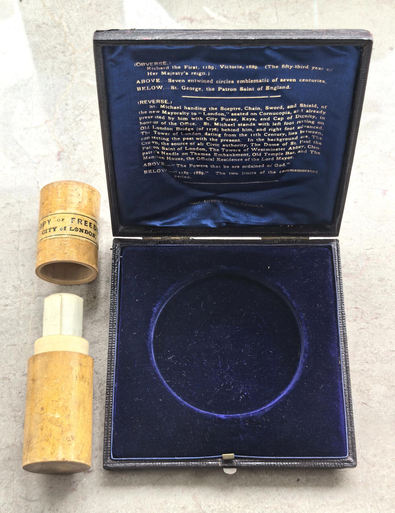 博洋堂世界钱币拍卖第142期（全场包邮） NGC MS65BN 1889年英国伦敦市长任期700年纪念大铜章，金融城系列，80mm大尺寸，品相上乘，原盒完好，附带百年古董木盒及其证书，集齐这一套非常难得！