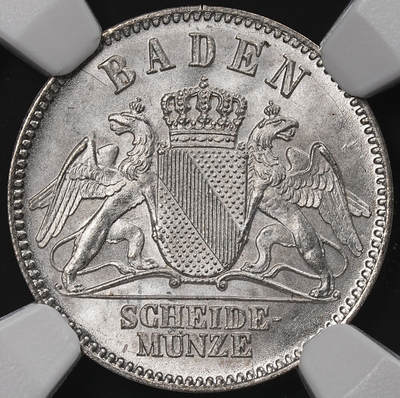 修遠堂世界钱币第八十八期 - NGC MS66 1869年巴登3克鲁泽银币 冠军分
