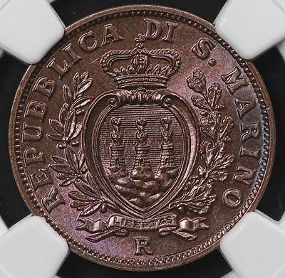 修遠堂世界钱币第八十八期 - NGC MS64RB 1938年圣马力诺10分铜币