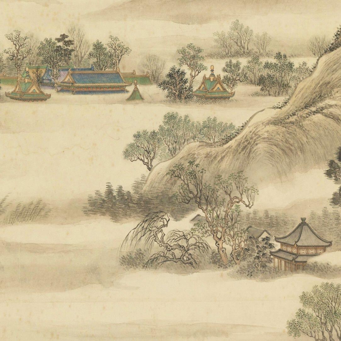 听雨轩 杂相专场（1） 清周鲲林钟盛夏山水图卷轴画
