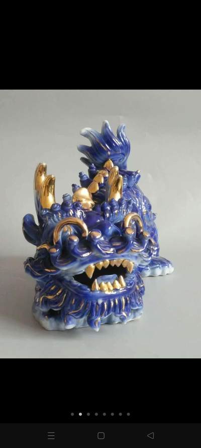 民国鎏金瓷麒麟，完整无损，镇宅辟邪，聚财，兴家，旺后，麒麟送子，吉祥神兽。 民国鎏金瓷麒麟，完整无损，镇宅辟邪，聚财，兴家，旺后，麒麟送子，吉祥神兽。