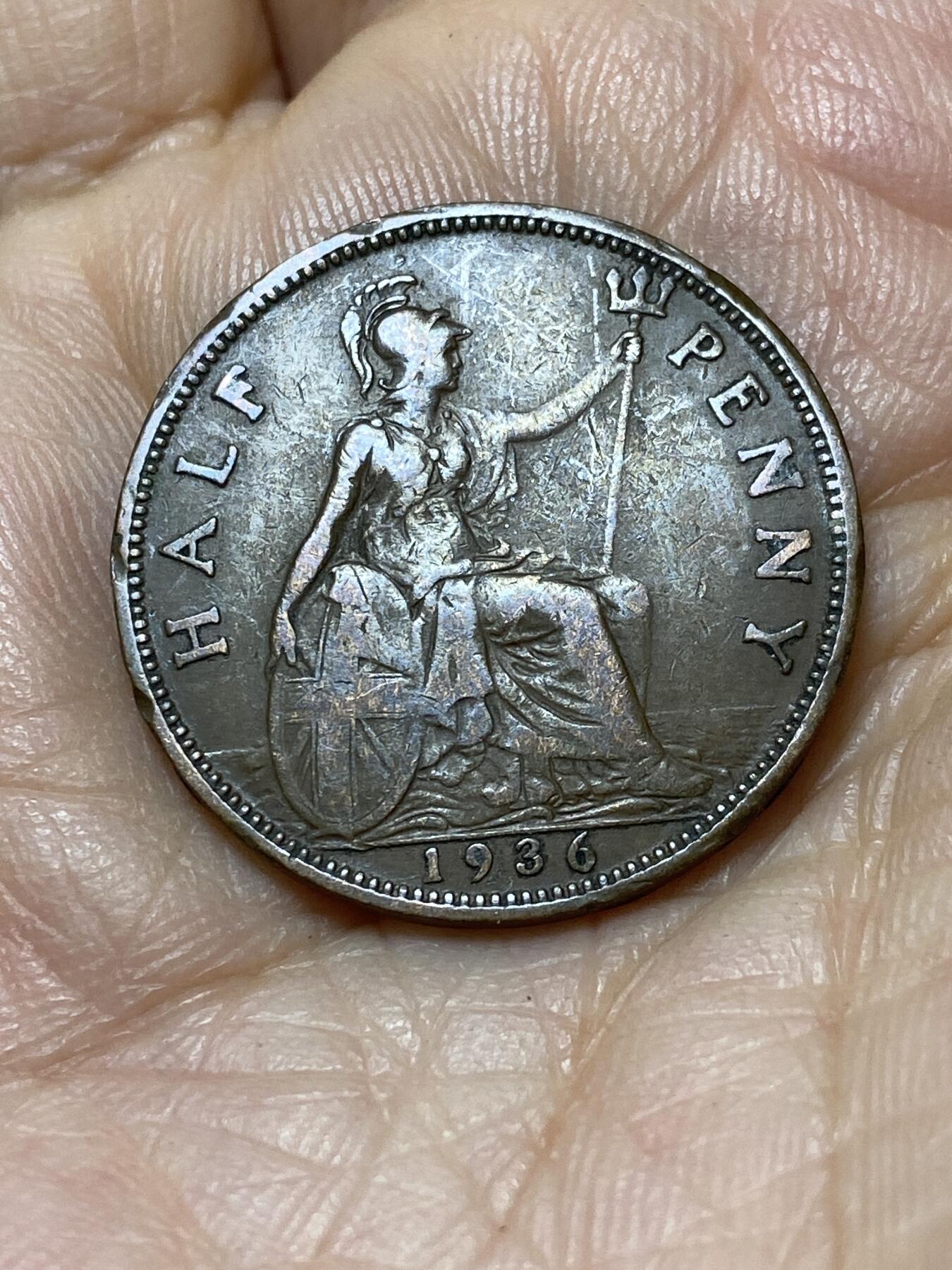 2025年第一百零七场(总第一百三十三场）外国好品散币(免佣金) 英国🇬🇧1936年半便士(乔治五世逝世年，第三版关门年)