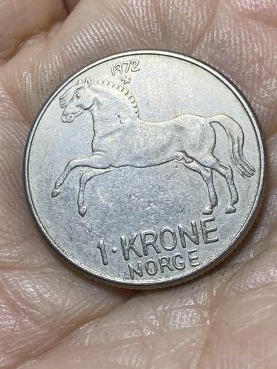 2025年第一百零七场(总第一百三十三场）外国好品散币(免佣金) - 挪威🇳🇴1972年1克朗(奥拉夫五世第一版)