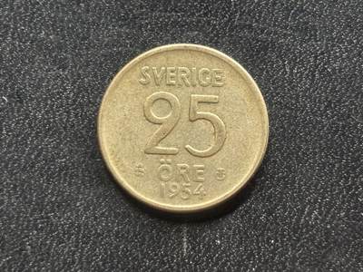 邮泉阁限时拍卖第二十九场 各国硬币专场（硬币在国外。） - 瑞典1954年25欧尔0.400银币2.32克