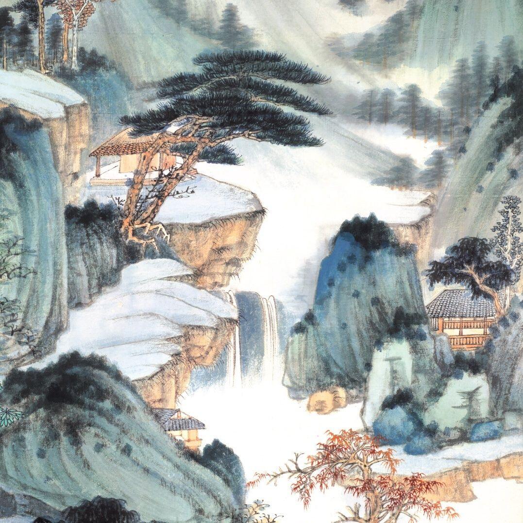 名家名画（装饰画）专场 张大千华阳仙馆图 卷轴画
