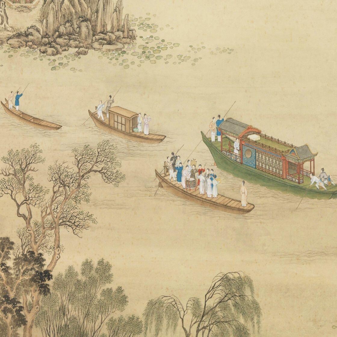 听雨轩 杂相专场（1） 清周鲲林钟盛夏山水图卷轴画