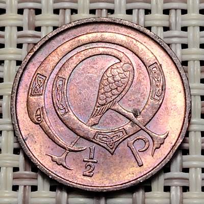 布加迪🐬～世界钱币(上海)🌾第 249 期 /  各国套币和散币 - 爱尔兰🇮🇪 1971年 1/2便士