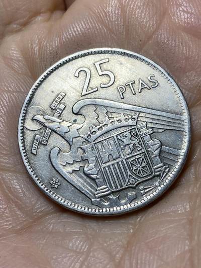 2025年第一百零七场(总第一百三十三场）外国好品散币(免佣金) - 西班牙🇪🇸1957(66)年25比塞塔