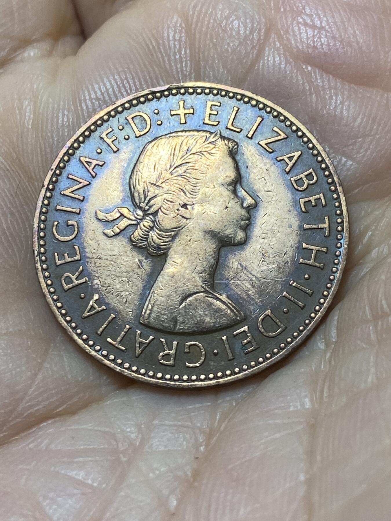 2025年第一百零七场(总第一百三十三场）外国好品散币(免佣金) 英国🇬🇧1957年半便士(伊丽莎白二世青年桂冠第二版)