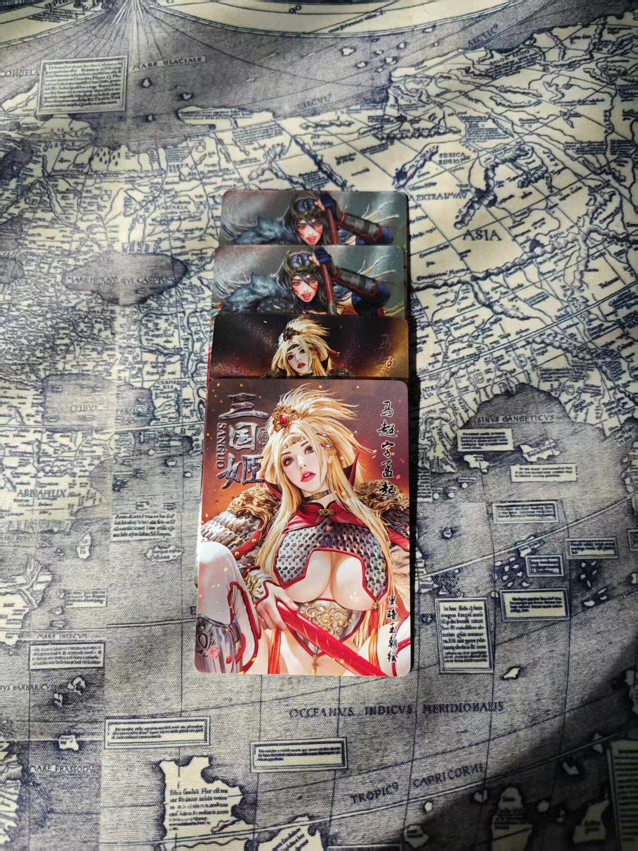 光影卡牌第24期，各家亲签，各家套卡，持续收拍品 黑暗王朝三国张飞马超镭光粗闪及粗闪卡，一套4张