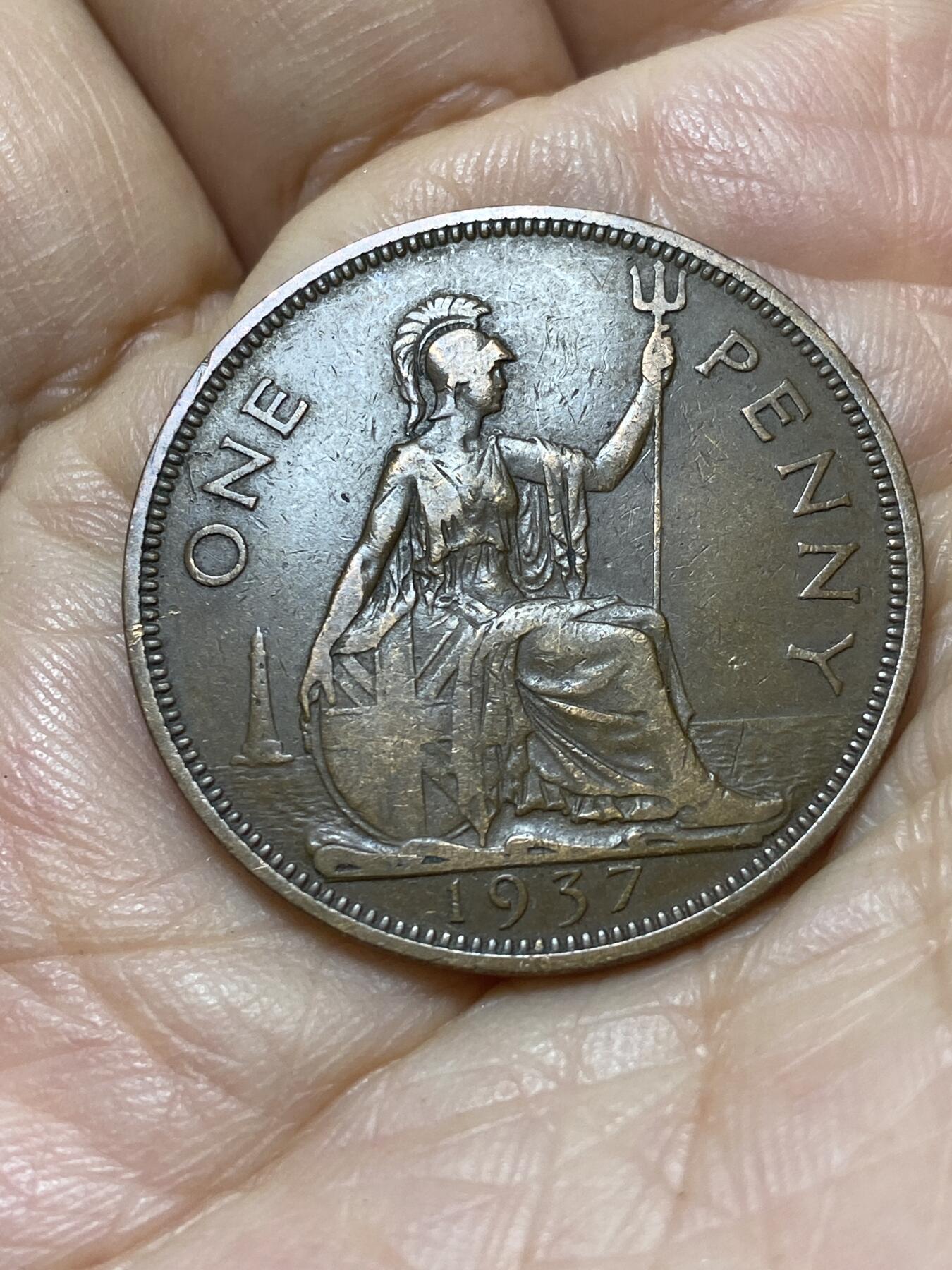 2025年第一百零七场(总第一百三十三场）外国好品散币(免佣金) 英国🇬🇧1937年1便士(乔治六世加冕年，第一版首发年)