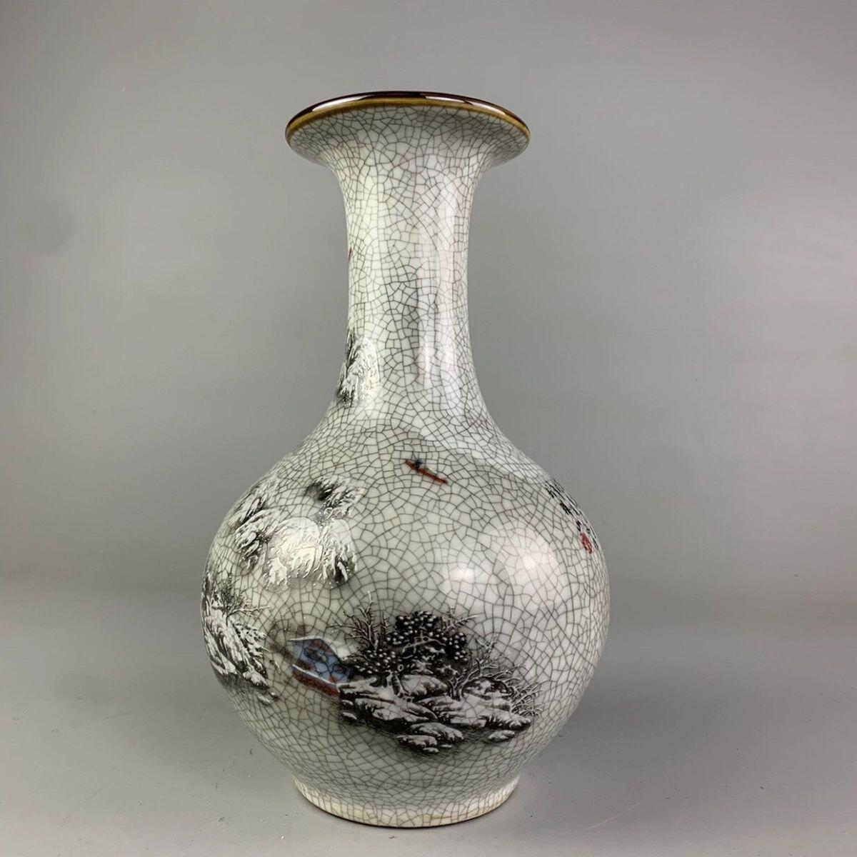 杂相专场（5） 粉彩雪景溪山访友图赏瓶