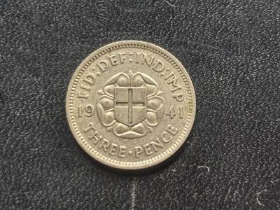 邮泉阁限时拍卖第二十九场 各国硬币专场（硬币在国外。） - 英国1941年3便士0.500银币1.41克