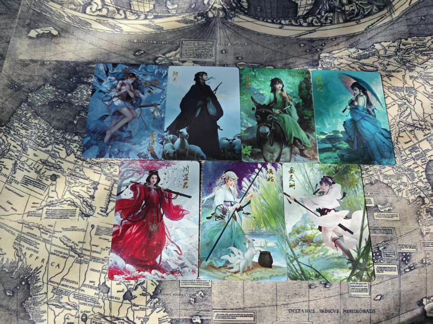 光影卡牌第24期，各家亲签，各家套卡，持续收拍品 燎原武林志钻闪特卡人物如图，全部满赠卡形式推出一套7张