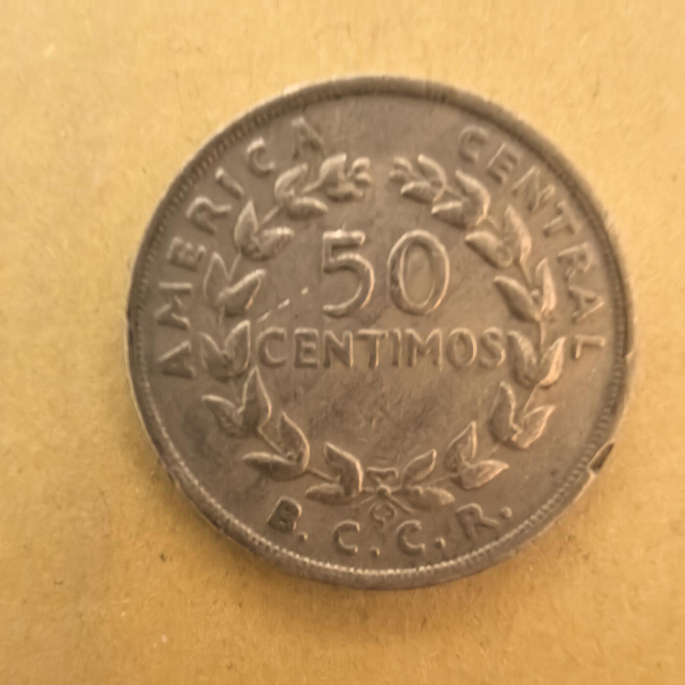 泡泡币外币第一场可代拍15038385335微信 1968年哥斯达黎加50分