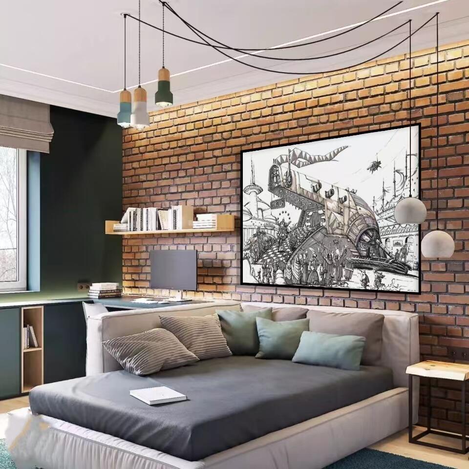 零元拍：歪歪星球大战系列作品装饰画《奴隶一号大马戏团》，作品尺寸：0.6X0.9CM，超厚300g泛太克艺术纸，爱普生原装墨水艺术微喷，限量200张