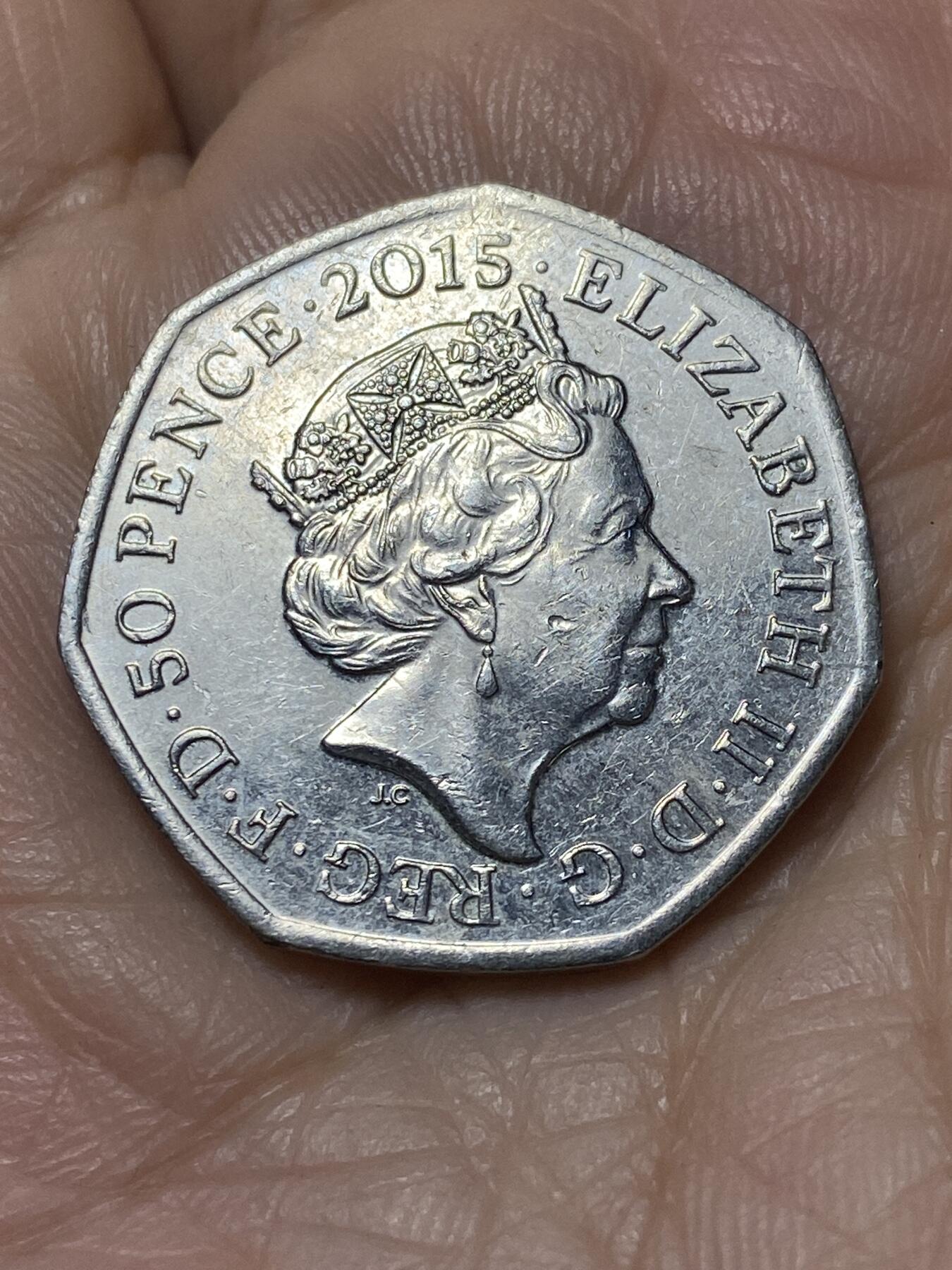 2025年第一百零七场(总第一百三十三场）外国好品散币(免佣金) 英国🇬🇧2015单年份50便士(二战不列颠空战75周年纪念币)