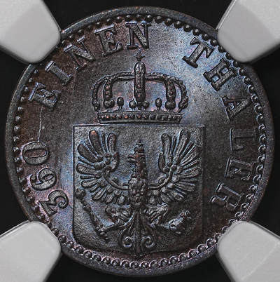 修遠堂世界钱币第八十八期 - NGC MS65BN 1871年普鲁士1芬尼铜币