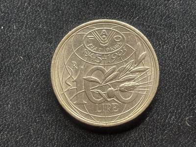 邮泉阁限时拍卖第二十九场 各国硬币专场（硬币在国外。） - 意大利1995年100里拉纪念币