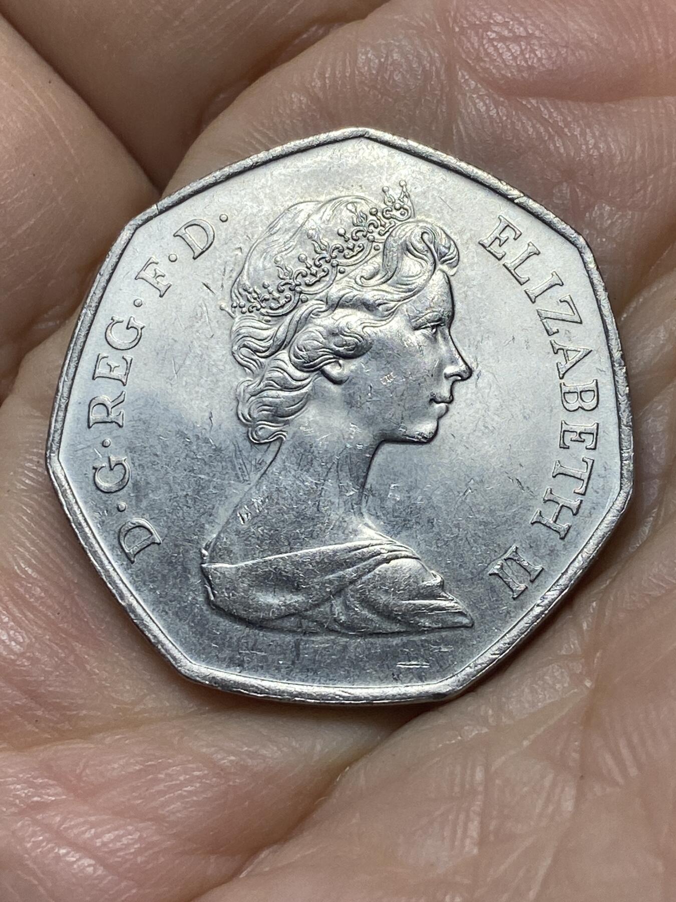 2025年第一百零七场(总第一百三十三场）外国好品散币(免佣金) 英国🇬🇧1973单年份50便士(英国加入欧洲经济共同体纪念币)