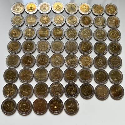 🌹外币初藏🌹🐯2025年第113场  每周二四六晚8️⃣点 接代拍 泰国10泰铢双色纪念币61枚大全套