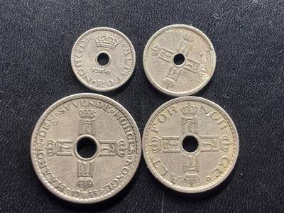 邮泉阁限时拍卖第二十九场 各国硬币专场（硬币在国外。） - 挪威哈康七世国王4枚