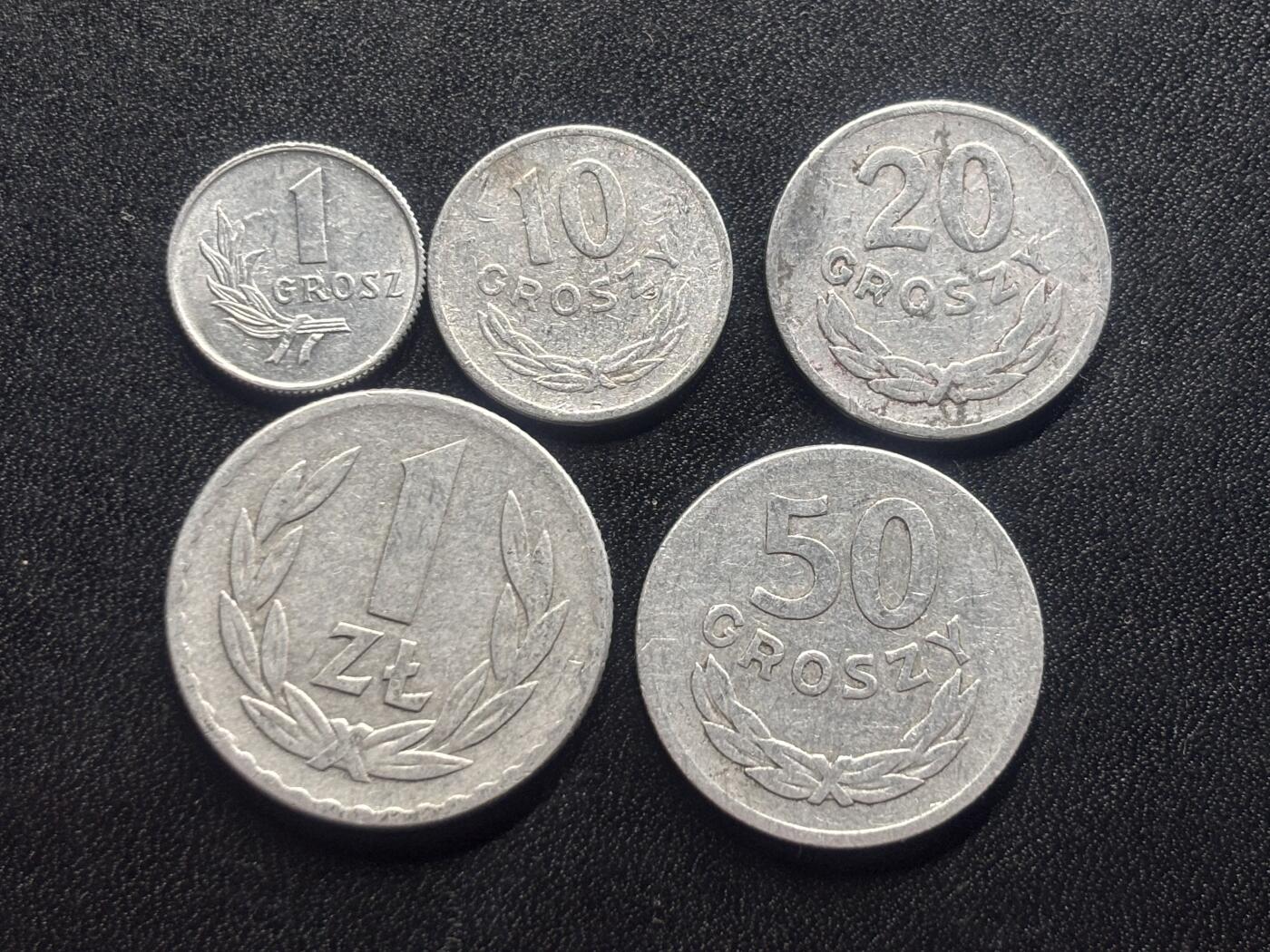 邮泉阁限时拍卖第二十九场 各国硬币专场（硬币在国外。） 波兰1949年铝币5枚