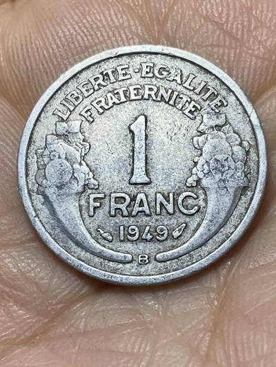 2025年第一百零七场(总第一百三十三场）外国好品散币(免佣金) - 法兰西第四共和国1949年1法郎(B标，博蒙莱罗热造)