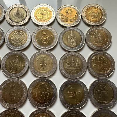 🌹外币初藏🌹🐯2025年第113场  每周二四六晚8️⃣点 接代拍 泰国10泰铢双色纪念币61枚大全套
