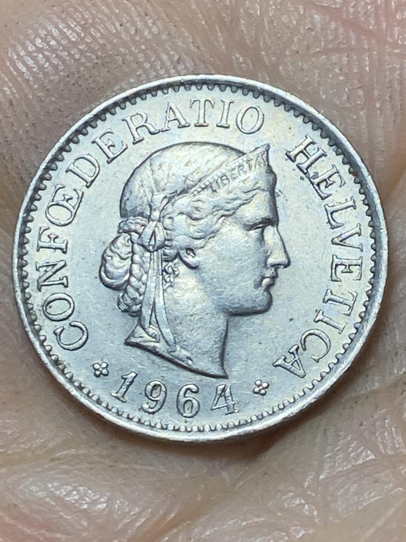 2025年第一百零七场(总第一百三十三场）外国好品散币(免佣金) 瑞士🇨🇭1964年10分(B标伯尔尼造)
