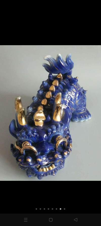 民国鎏金瓷麒麟，完整无损，镇宅辟邪，聚财，兴家，旺后，麒麟送子，吉祥神兽。 民国鎏金瓷麒麟，完整无损，镇宅辟邪，聚财，兴家，旺后，麒麟送子，吉祥神兽。