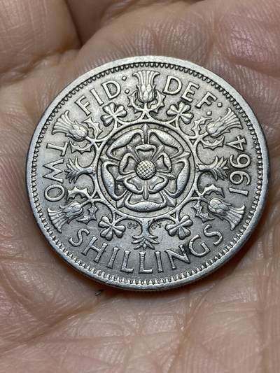 2025年第一百零七场(总第一百三十三场）外国好品散币(免佣金) - 英国🇬🇧1964年1弗洛林(等值2先令，伊丽莎白二世青年桂冠第二版)