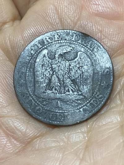 2025年第一百零七场(总第一百三十三场）外国好品散币(免佣金) - 法兰西第二帝国1853年5生丁(拿破仑三世第一版，A标巴黎造)