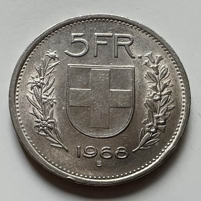 🌹外币初藏🌹🐯2025年第113场  每周二四六晚8️⃣点 接代拍 瑞士1968年5法郎a