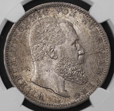 修遠堂世界钱币第八十八期 - NGC MS64 1907年符腾堡5马克大银币 少见年份 克劳斯目录63分价800美金   亚军分 更高仅1枚65