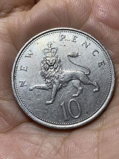 2025年第一百零七场(总第一百三十三场）外国好品散币(免佣金) - 英国🇬🇧1974年10新便士(伊丽莎白二世中年花冠，十进制第一版)