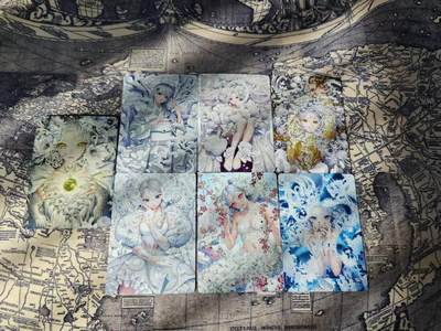 光影卡牌第24期，各家亲签，各家套卡，持续收拍品 - 动漫精扣钻闪唯美卡，一套7张