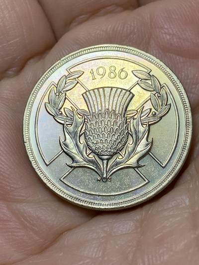 2025年第一百零七场(总第一百三十三场）外国好品散币(免佣金) - 好品–英国🇬🇧1986单年份2英镑(第十三届英联邦运动会纪念币)