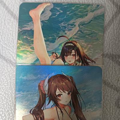 花开卡拍第42期（10月12号周日截拍，品控勿拍!!!拍品不寄存，运费5元，自制卡难免瑕疵，可能存在轻微撞角爆边等出厂瑕疵，品控介意勿拍！） - 补丁 碧蓝航线 对卡 彩闪工艺