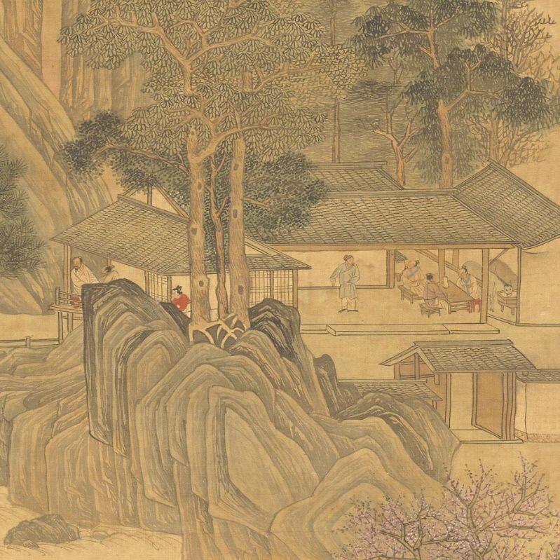 名家名画（装饰画）专场 唐寅春山骑游图 卷轴画