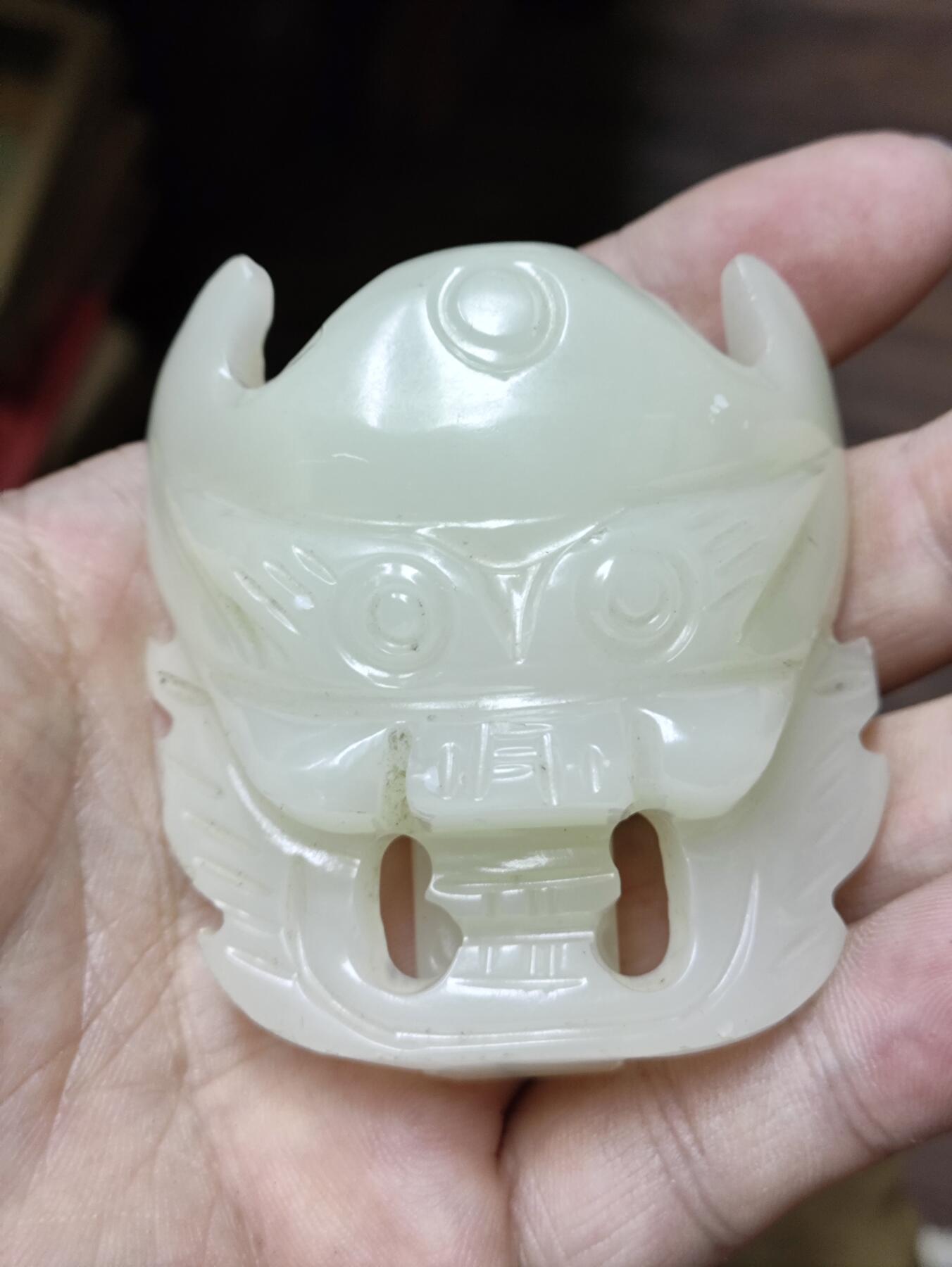爱淘收藏，清货 天然阿富汗白玉皮带扣腰扣 羊脂白男士玉石腰牌腰佩