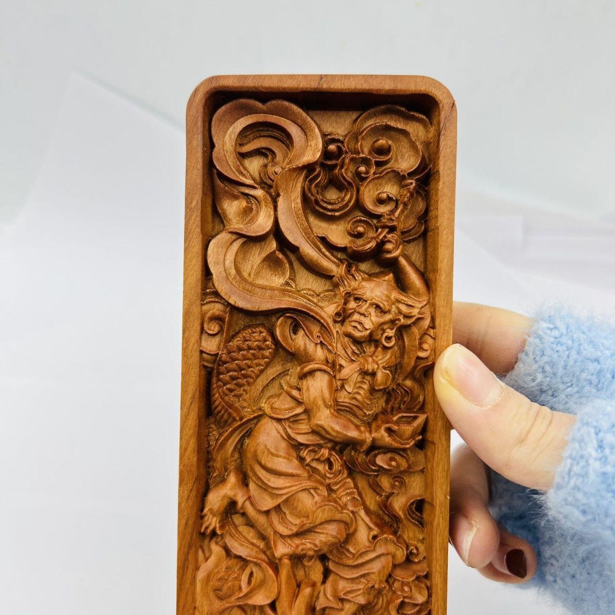 听雨轩 杂相专场（1） 龙虎山雷击枣木魁星点斗镇尺 手工令牌5*2*18cm
